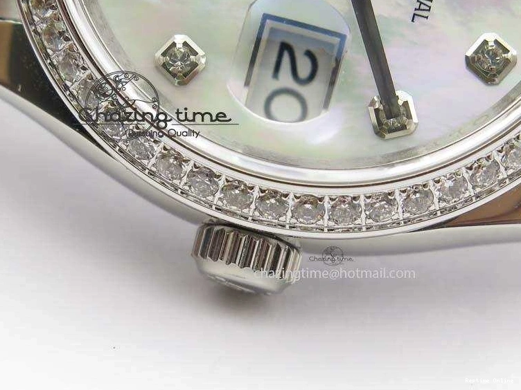 1223 Neat DateJust 36mm SS BP-Maker Best Edition Diamond Bezel White MOP Dial On SS Bracelet A2824 V 3842